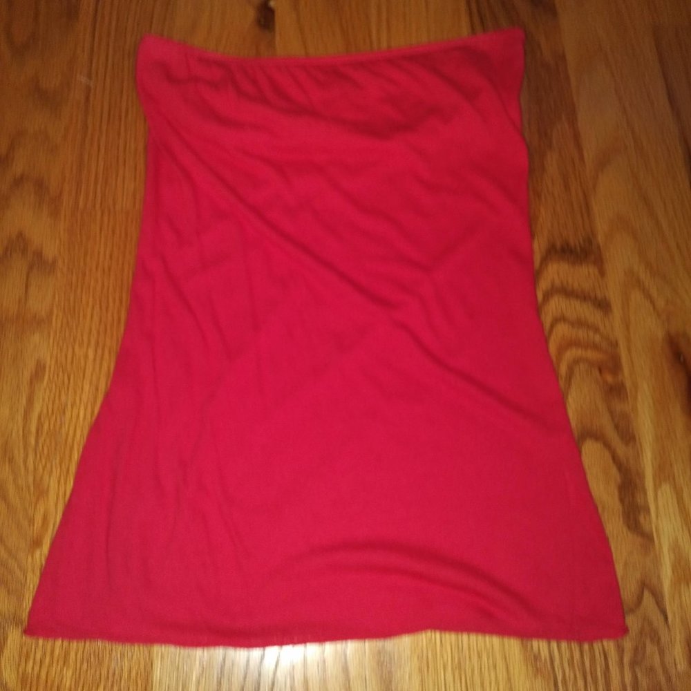 Damsel Red Knit Stretch Strapless Top
